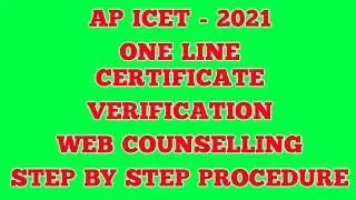 AP ICET -2021 # ONLINE WEB COUNSELLING PROCEDURE#CERTIFICATE VERIFICATION#REGISTRATION#MBA#MCA