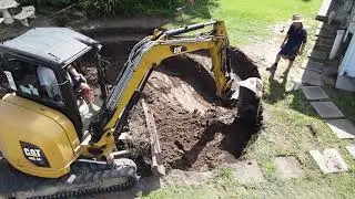 Freeform Concrete Pool - Dig Day Time Lapsed