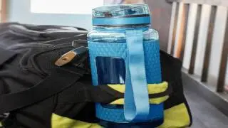 Swig Savvy BPA Free 32oz Tritan Water Bottle with Silicone Sleeve. Fruit In