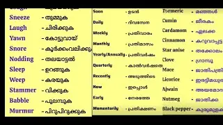 Simple english words with Malayalam meaning #video #spokenenglishmalayalam #subscribe #english