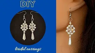 10 mins DIY beaded earrings by beading tutorials. Bridal earrings tutorial
