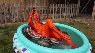 Orange Spiderman vs Two Face Joker Real Life Superhero Movie