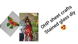 # OHP sheet crafts # Stained glass diy # step by step #