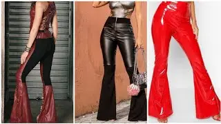 latex flare pants/ top trendy and fantastic leather and latex women flare pants designs and ideas