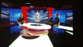 Mark Lawrenson says naughty word (not Pienaar) on MOTD. Sinclair laughs