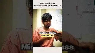 Cruel Reservation in JEE / NEET 💔 Sad Reality ! JEE 2025 | JEE 2026 | JEE 2027 #jee #shorts