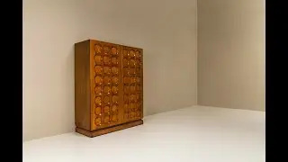 Brutalist Highboard in Dark Oak, Model 'Sonate', by Frans Defour, Belgium 1970s