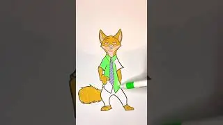Drawing Nick Wilde from Zootopia   #zootopia #shorts