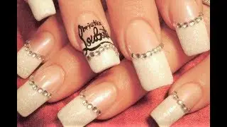 Christian Louboutin Nail Art | Designer Pink and White Nails Design Tutorial