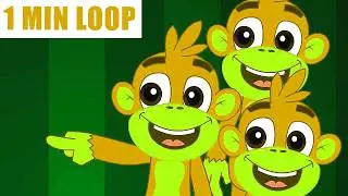 🎵 [1 MIN LOOP] Five Little Monkeys Remix 🐒🎶 Nursery Rhymes Sound Variations & Fun @MonkeyRhymesHub