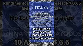 Veja quanto rendeu os dividendos da Ita&uacute;sa (ITSA4) #a&ccedil;&otilde;es #dividendos #ita&uacute;sa #ITSA4 #investimentos