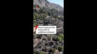 Drone captures the aftermath of wildfires in Greece