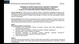 R 25 #jntuh pharmaceutical regulatory affairs syllabus explained | #mpharm #pharmabahen
