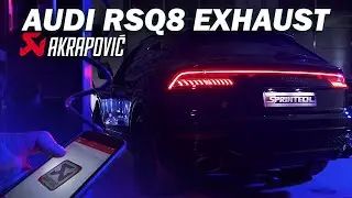 Audi RSQ8 Akrapovic exhaust sound and installation! 4K