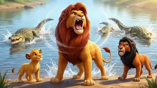 Mufasa&rsquo;s Mighty Roar Drives Away the Crocodiles with Simba & Scar 🦁🔥🐊 | The Lion King Animation