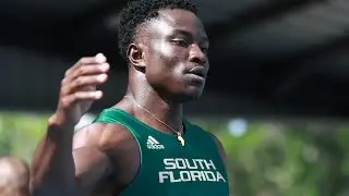 Abdul Rasheed run an impressive NCAA lead 9.87s +2.2 wind