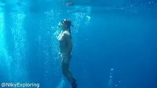 Czech girl freedives through shipwreck for the first time
