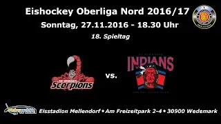27.11.16 Eishockey  ESC Wedemark Scorpions vs. EC Hannover Indians - Zusammenfassung