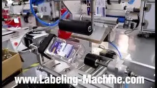 Semi automatic PSB liquid square glass bottle single size top flat labeling machine