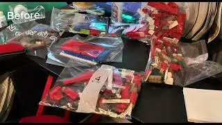 Before and after Minecraft Lego build