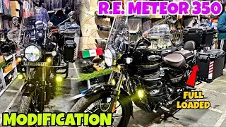 Royal Enfield METEOR 350 ki puri Loaded Modification Done | Full Touring Ready | Pannier & TopBox |