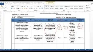 Filled Daily Observation Report Health and Safety Part 2