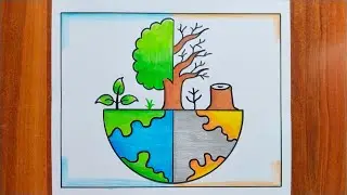 Environment Day Chart / World Environment Day Drawing / Environment Drawing / Nature Drawing