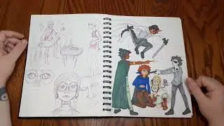 💜 Sketchbook Tour 13 💜 Inktober, D&D characters, Watercolors