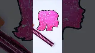 💞Barbie girl💖Easy Glitter Art for Kids #glitter #glitterart #barbie #color