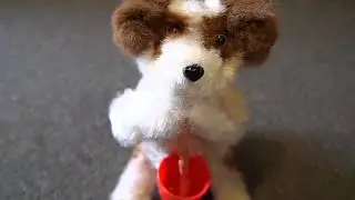 Vintage German Max Carl Toy Wind-Up Hot Dog Eating Dog #575