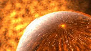 4K Red Orange Particle Planet 2160p Motion Background