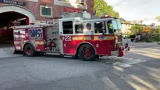 FDNY ENGINE 231 & FDNY BATTALION 44 RESPONDING FROM QUARTERS ON WATKINS STREET IN BROOKLYN, NEW YORK