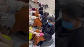 Manicure pedicure by beauty lounge #youtubeshorts #hairstyle #viralhair #engagementmakeup