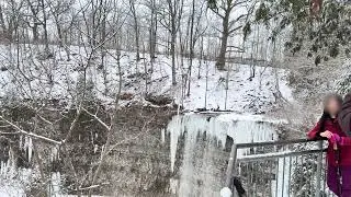 Frozen Waterfall Hike | Do waterfalls freeze in winter?#canadaontheroad #shorts #toronto #travel