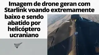 Veja drone Geran com Starlink voando extremamente baixo e sendo abatido po Mi 8 ucraniano