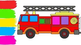 Toy Fire Truck coloring and draw for kids | Coloring Pages