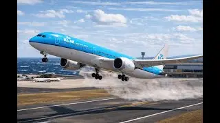 Rare! KLM Boeing 787-9 Takes Off from the Short Runway at Santos Dumont Airport! -4K