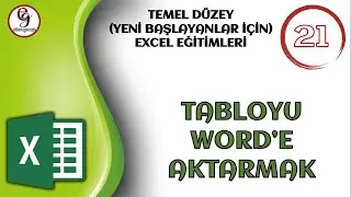 EXCEL DERS 21 - Tabloyu Word'e Aktarmak (Giriş Seviyesi)