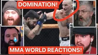 MMA COMMUNITY REACTS TO SEAN STRICKLAND KNOCKING OUT ANTHONY HERNANDEZ AT UFC HOUSTON! DOMINATION!