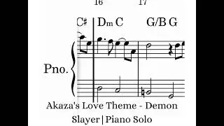 Akaza's Love Theme | Piano Solo Notes Music