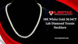 18K White Gold 36.14CT Lab Diamond Tennis Necklace #finejewelry #tennisnecklace #labdiamondjewelry