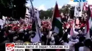 LONG LIVE PALESTINE Jakarta Indonesia : Mass protest march to US Embassy Jakarta to stop Gaza massacre, January 2009