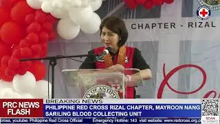 Philippine Red Cross, mayroon nang blood collecting unit sa Rizal