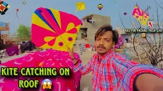 Kite catching on roof | kite 🪁 | kite aaj fir fash gya | kite new video 🥰#kiteflying #kites 