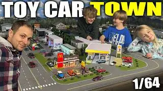 DAD Builds TOY CAR TOWN it just got way BIGGER 1:64 scale Diorama