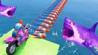 Spider Man On Moter Cycle In Spiral Bridge Stunt Ride ।। Games With Kids ।। #spiderman #gta #hulk