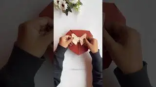 DIY Heart Shaped Gift packaging #origami #craft #gift #diy #shorts
