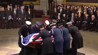 Jimmy Carter's casket brought into U.S. Capitol rotunda