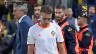 Munir El Haddadi Red Card - Las Palmas vs Valencia 3-1 [30.01.2017]