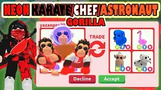 I TRADED 😱🔥 NEON ASTRONAUT , CHEF AND KARATE GORILLAS 🦍 IN NEW ADOPT ME FAIRGROUND UPDATE! ROBLOX